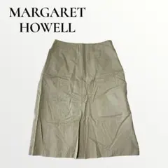 マーガレットハウエル スカート リネン フロントスリット ベージュ M 日本製