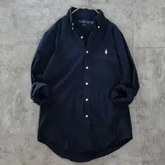 現行QR RALPH LAUREN CLASSIC FITネイビー　長袖シャツ