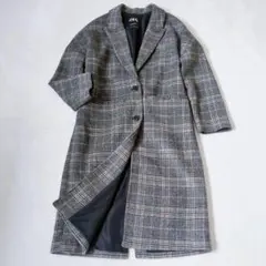 ZARA ザラ◇チェスターコート グレンチェック プレッピー アウター XS