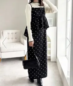 大人気インスタグラマー着用　ドット柄キャミソールワンピース