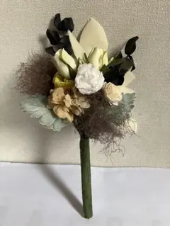 プリザーブドフラワー とドライ、アーティシャルフラワーを組み合わせた手作り仏花⑤
