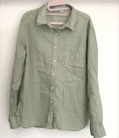 S バックナンバー　新品　くすみグリーン 長袖シャツ　羽織りのサムネイル