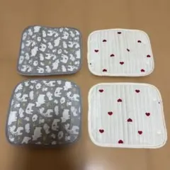 マルチよだれカバー ハート柄 タオル地 リバーシブル
