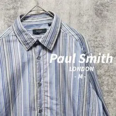 ポールスミス マルチストライプ 花柄 長袖 柄シャツ 総柄 コットン M