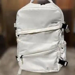 HOMIEE 大容量ホワイトバックパック　USB付 通勤通学にも