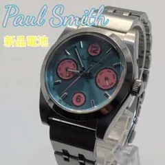 【希少カラー】新品電池 Paul Smith ブルー ピンク文字盤 レディースのサムネイル