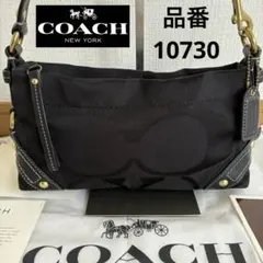 COACH コーチ ワンショルダーバッグ キャンバス ハンドバッグ 肩掛け 黒
