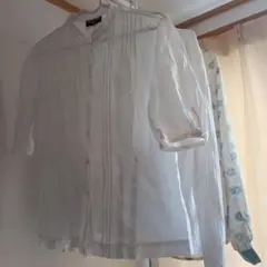 長袖シャツ ホワイト　ブルー花柄　ポロジーンズ　ラルフローレン　UNIQLO