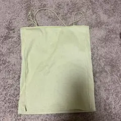 kastane カップ付きキャミソール　黄緑　ラメあり