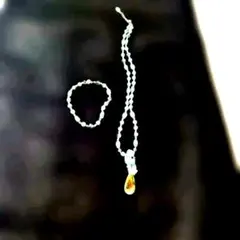 緑系ビーズ ネックレスとブレスレットセット