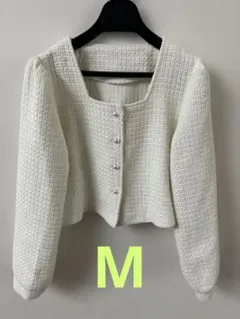 Day ホワイト ツイード ノーカラージャケットMサイズ　新品未使用