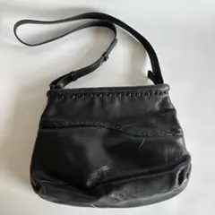 3F ヴィンテージ 本革 シボレザー ショルダーバッグ ダブルジップ 