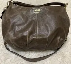 COACH コーチ　ブラウン 2way ショルダーバッグ　馬車ロゴ