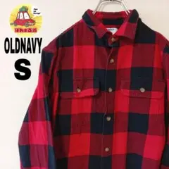 USA古着 OLDNAVY ネルシャツ　S レッドブラック　チェック