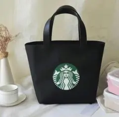 海外スターバックス限定　スタバトートバッグ　ハンドバッグ　ブラック保冷