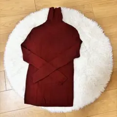 UNIQLO ユニクロ　エクストラファインメリノリブタートルネックセーター　L