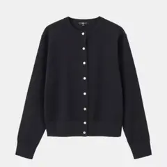 試着のみplst エクストラファインメリノウールブレンドメタルボタンカーディガン