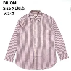 Brioni ブリオーニ ストライプ シャツ XL相当 パープル ブラウンのサムネイル