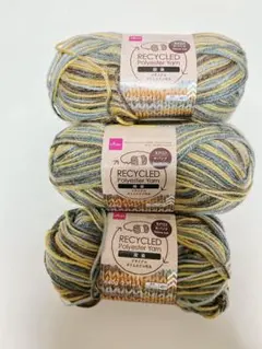 【3玉セット】ダイソーリサイクルポリエステル毛糸段染/RPG3サバンナ