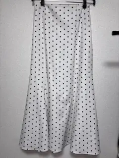 3/24処分 INGNI バッグレースアップマーメイドスカート オフクロ/ドット