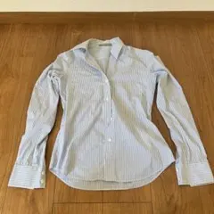 theory luxe ストライプ　セオリーリュクス コットンシャツ 38 青