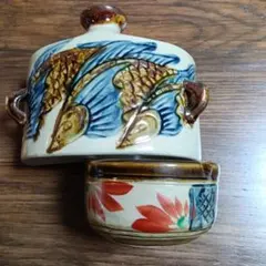 末吉窯 壺屋焼 灰皿&魚紋抱瓶(だちびん)