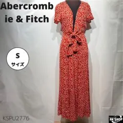 Abercrombie & Fitch 花柄 ロングワンピース リボン レッドのサムネイル