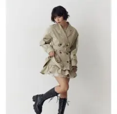 jouetie ヘムフリルトレンチミニワンピース 春服 レンチコート - メルカリ