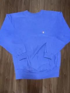 【90s USA製】チャンピオンリバースウィーブ スウェットXL袖目無し　ブルー