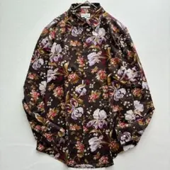 美品　Paul Smith 花柄 長袖シャツ ブラウン アイリス バラ柄　日本製のサムネイル