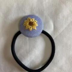 【昭和レトロ】花柄刺繍ヘアゴム