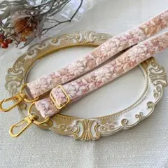 再販☆スマホショルダーストラップ／インド刺繍／ハンドメイド／パステルピンク
