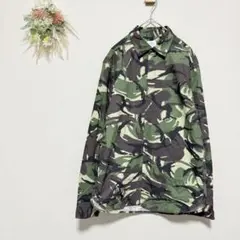 コーエン 【S】 迷彩柄 シャツ 長袖 羽織 ゆるダボ スナップボタン 緑系