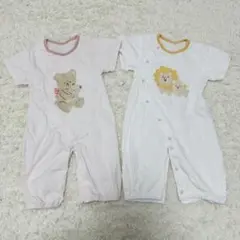 【美品】新生児用 2wayオール ロンパース2枚セット 西松屋