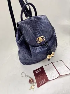 美品⭐️JRA認定⭐️リアル パイソン ヘビ革 リュック 2026年最新】蛇革