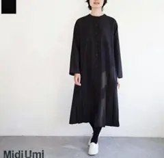 midiumi　ミディウミ　pleats OP プリーツワンピース　ブラック