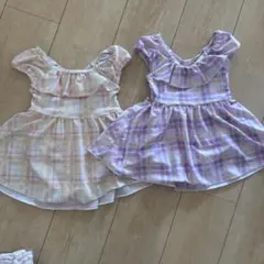 ブランシェス　ワンピース水着 100cm フリル チェック