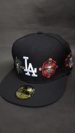 NEWERA×LAドジャースデザイナーズスカルアートカスタムキャップ1/2