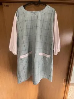 ★本日限定値下げ★ チェック柄 七分袖 ワンピース LL~3L