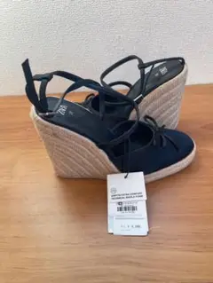 ZARA サンダル 黒 23cm ウェッジソール 新品