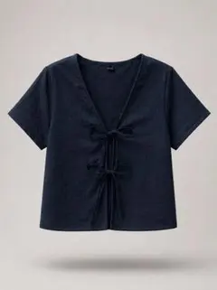 ブラック Vネック 半袖 トップス