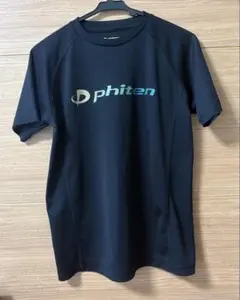 【美品】phiten ファイテン スポーツ 半袖Tシャツ ロゴ 黒 S