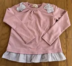 【新品】ラブアンドピースアンドマネー トレーナー肩ストライプリボン 120