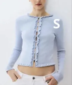 H&M フリルトリムカーディガン　S