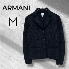 アルマーニコレツィオーニ　バージンウール　ヘリンボーンジャケット　イタリア製　黒