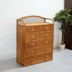 ⭐ヴィンテージ ラタン籐 リクライニングチェア フットレストマガジン