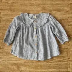 H&M ベビー　フリル付きストライプシャツ