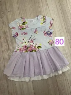 Hakka babyハッカベビー 花柄 半袖 ワンピース チュニック 80cmのサムネイル