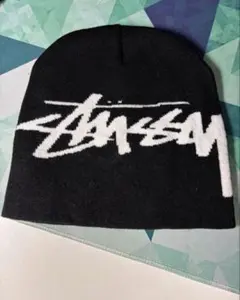 激レア　old stussy ビーニー　ニット帽　ホワイト　黒　swag y2k