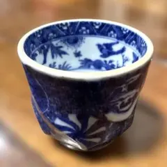 【共箱付】雅峰作 染付山水人物文 御湯呑（有田・古伊万里写し 煎茶碗） 共箱付】雅峰作 染付山水人物文 御湯呑（有田・古伊万里写し 煎茶碗